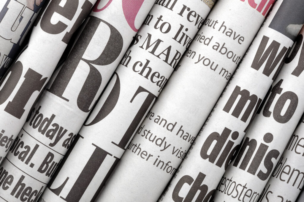 newspapers bundled graphic
