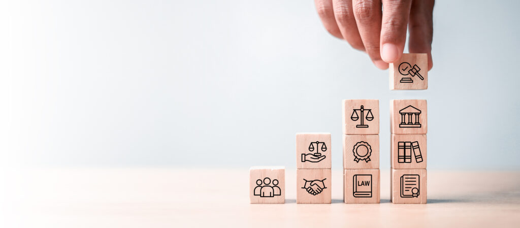 aligning legal communications dominoes graphic